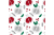 وکتور پترن انار به همراه برگ و دانه های قرمز انار نقاشی شده توسط دست